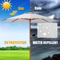 Goplus 9.5 ft Patio Rope Pulley Wooden Umbrella product image