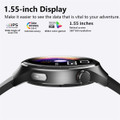 Smartwatch 1.55 Inch Screen with SOS Call Fall Detection and ECG Body Monitoring Sports Activity Tracker Grey Silicone strap product image