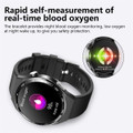 Smartwatch 1.55 Inch Screen with SOS Call Fall Detection and ECG Body Monitoring Sports Activity Tracker Black Milanese strap product image