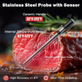 Wireless Meat Thermometer for Oven, Rechargeable Bluetooth Meat Thermometer Digital Wireless with Smart App for Grilling, Smoking, BBQ, Rotisserie, Kitchen (Orange) product image