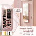 Mirrored Wall or Door Mounted Jewelry Cabinet Organizer product image