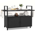 Outdoor Bar Cart with Tempered Glass Top  product image