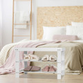 Freestanding Wood Bench with 3-Tier Storage Shelves product image