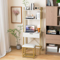 Ladder Vanity Desk Set with Flip-Top Mirror and Cushioned Stool product image