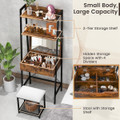 Ladder Vanity Desk Set with Flip-Top Mirror and Cushioned Stool product image