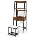 Ladder Vanity Desk Set with Flip-Top Mirror and Cushioned Stool product image