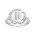 Initial Diamond Pinkie Ring in Sterling Silver product image