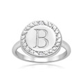 Initial Diamond Pinkie Ring in Sterling Silver product image