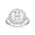 Initial Diamond Pinkie Ring in Sterling Silver product image