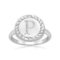 Initial Diamond Pinkie Ring in Sterling Silver product image