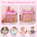 Kids Vanity Table Chair Set with Mirror product image
