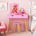 Kids Vanity Table Chair Set with Mirror product image