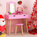 Kids Vanity Table Chair Set with Mirror product image
