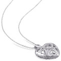 White Topaz Heart Locket with 18" Chain product image