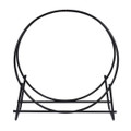 40-Inch Tubular Steel Log Hoop Firewood Storage Rack product image
