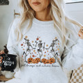 Women's 'Fall Breeze and Autumn Leaves' Skeleton Graphic Sweater product image