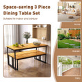 55-Inch Acacia Wood Dining Table with Slatted Tabletop & Umbrella Hole product image