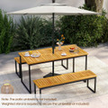 55-Inch Acacia Wood Dining Table with Slatted Tabletop & Umbrella Hole product image