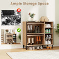 Rustic Shoe Cabinet with Flip-up See-through Doors & Adjustable Shelves product image