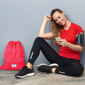 Drawstring Backpack String Bag Foldable Sports Sack with Zipper Pocket product image