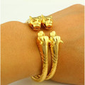 2-Piece Adjustable 18K Gold Filled Plated Lion Bangle product image
