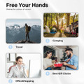 Portable Bladeless Fan, LED Display, Wearable Personal Fan, 3 Speeds, Hands Free Neck Fans for Travel, Outdoor, Camping (White) product image