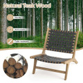 Modern Armless Teakwood Lounge Chair with Nylon Woven Backrest & Seat product image