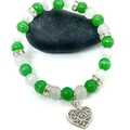 Colorful Cat's Eye Beaded Stretch Bracelet with Heart Charm product image