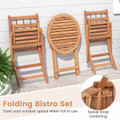 3-Piece Acacia Wood Patio Bistro Set with Table and Chairs product image