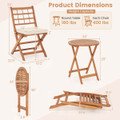 3-Piece Acacia Wood Patio Bistro Set with Table and Chairs product image