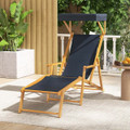 Birch Wood Chaise Lounge Chair with Adjustable Canopy product image