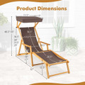 Birch Wood Chaise Lounge Chair with Adjustable Canopy product image