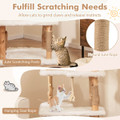 60" Tall Solid Wood Cat Tree with 2 Perches product image