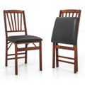 Folding Dining Chairs with PVC Padded Seat (Set of 2) product image