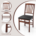 Folding Dining Chairs with PVC Padded Seat (Set of 2) product image