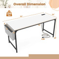 60-Inch Computer Desk with Charging Station Storage Bag product image