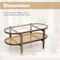 Mid-Century 2-Tier Coffee Table with Tempered Glass Top  product image