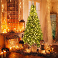 8 ft Pre-Lit Artificial Christmas Tree for Corners  product image