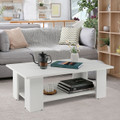 36-Inch 2-Tier Wooden Modern Coffee Table with Storage Shelf product image