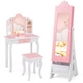 Princess Vanity Dressing Table and Chair Set with Jewelry Cabinet product image