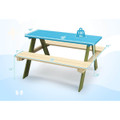 Kids' Wooden Picnic Table Set with Built-in Benches product image