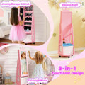 2-in-1 Kids' Play Jewelry Armoire with Full Length Mirror & Drawers product image