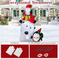 7-Foot Inflatable Santa Claus Riding Bear with Penguin & Gifts product image