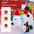 7-Foot Inflatable Santa Claus Riding Bear with Penguin & Gifts product image