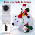 7-Foot Inflatable Santa Claus Riding Bear with Penguin & Gifts product image