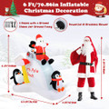 6-Foot Christmas Inflatable with Blow-up Penguins & Santa product image