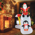 6-Foot Christmas Inflatable with Blow-up Penguins & Santa product image
