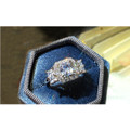 3-Carat Clear Square Cubic Zirconia Ring in 18K White Gold Plated product image