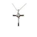 Silver-tone Diamond Accent Cross Necklace product image