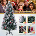 Flocked Artificial Christmas Tree with Clusters of Berries (5, 6, or 7 ft) product image